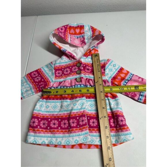 NWT Carter's 6M Baby Girls' Printed Fleece Cardigan Hooded Button Down - Picture 5 of 7